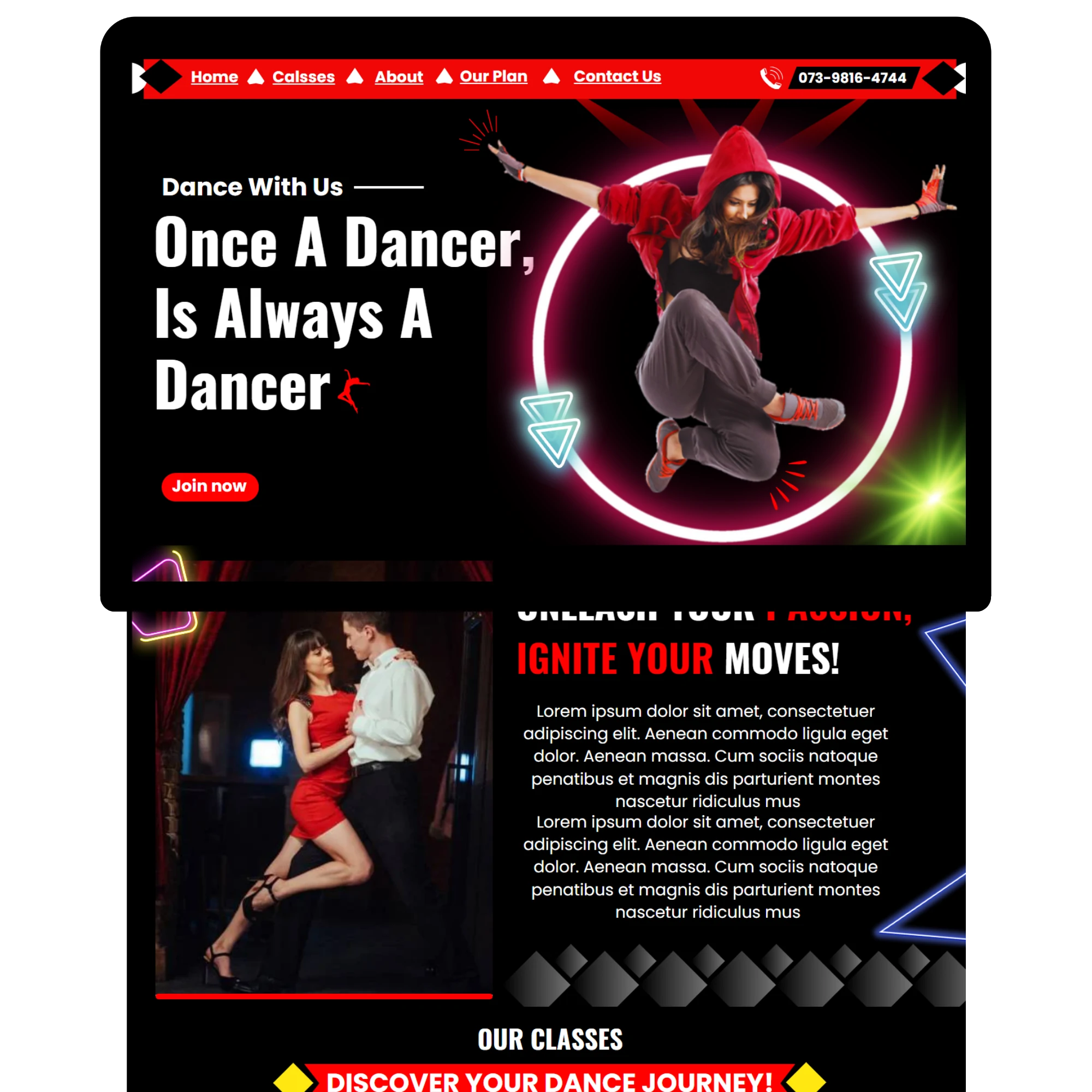 Canva Dance Studio Website Mockup