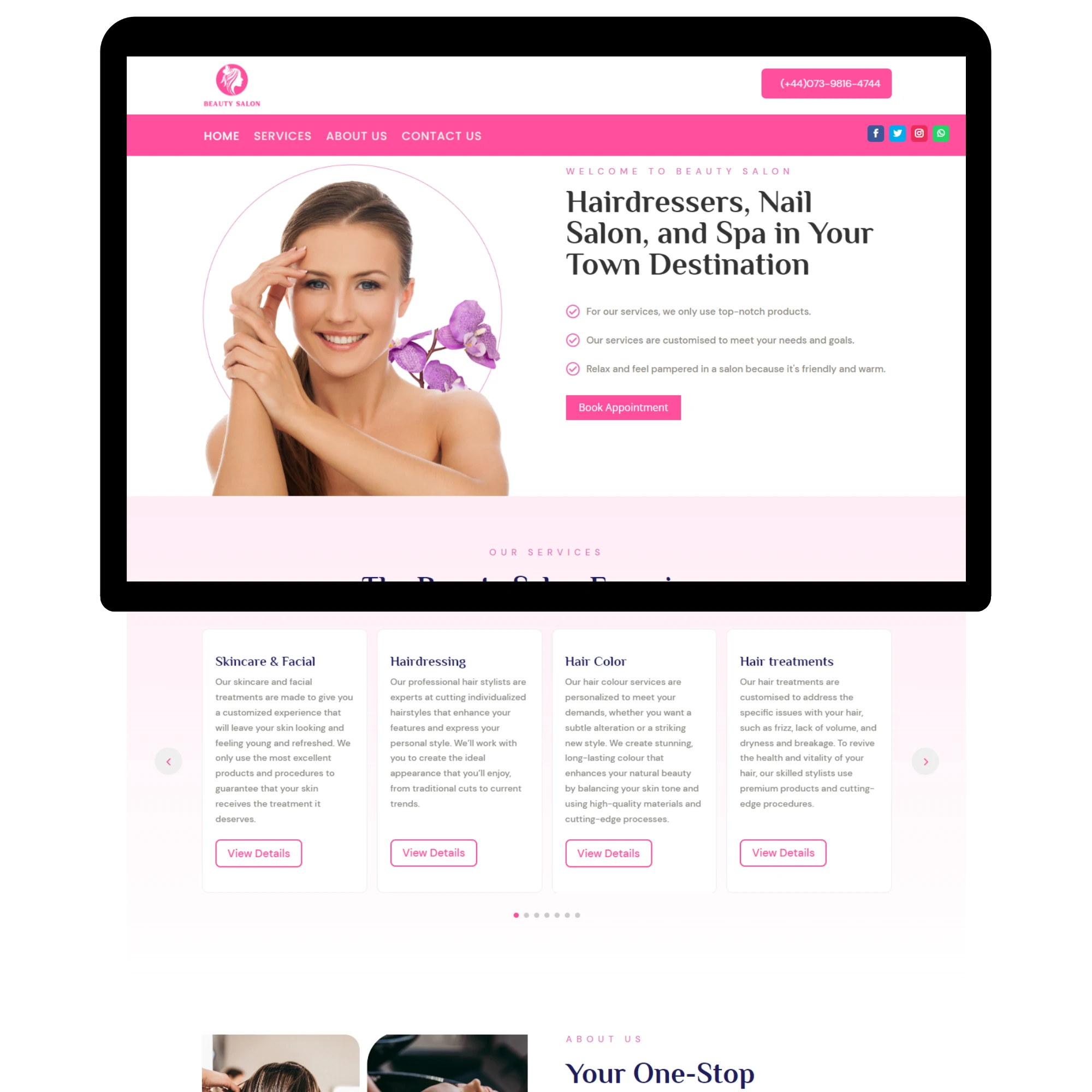 Wordpress-Design-Beauty-salon-Template Wordpress Design Beauty salon Template