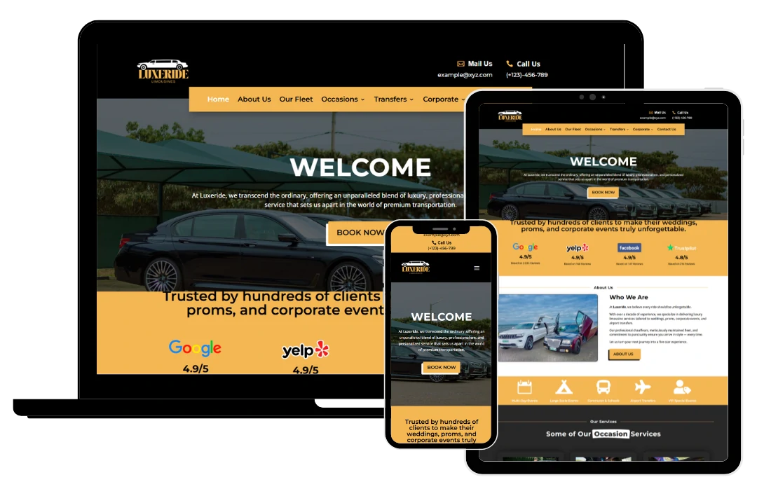 Car-rental-WordPress-Website limousine website