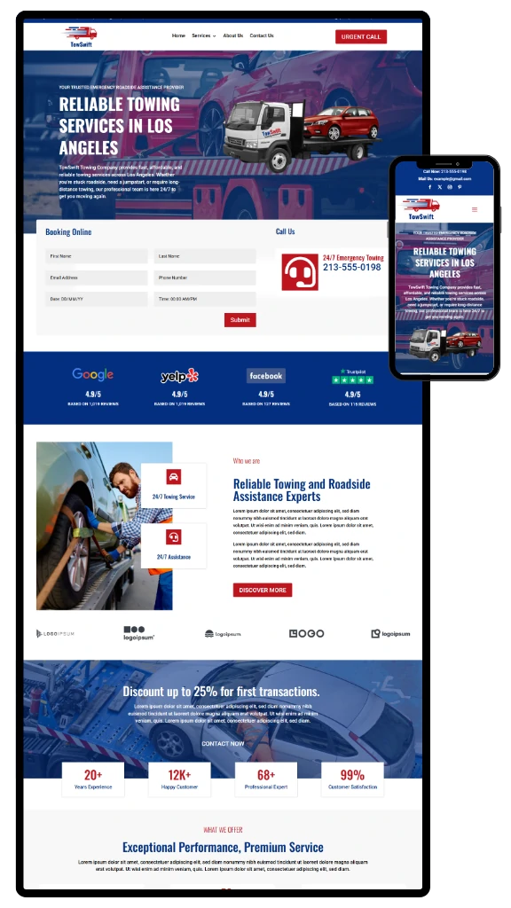 Wordpress-towing-Website-Design tow site