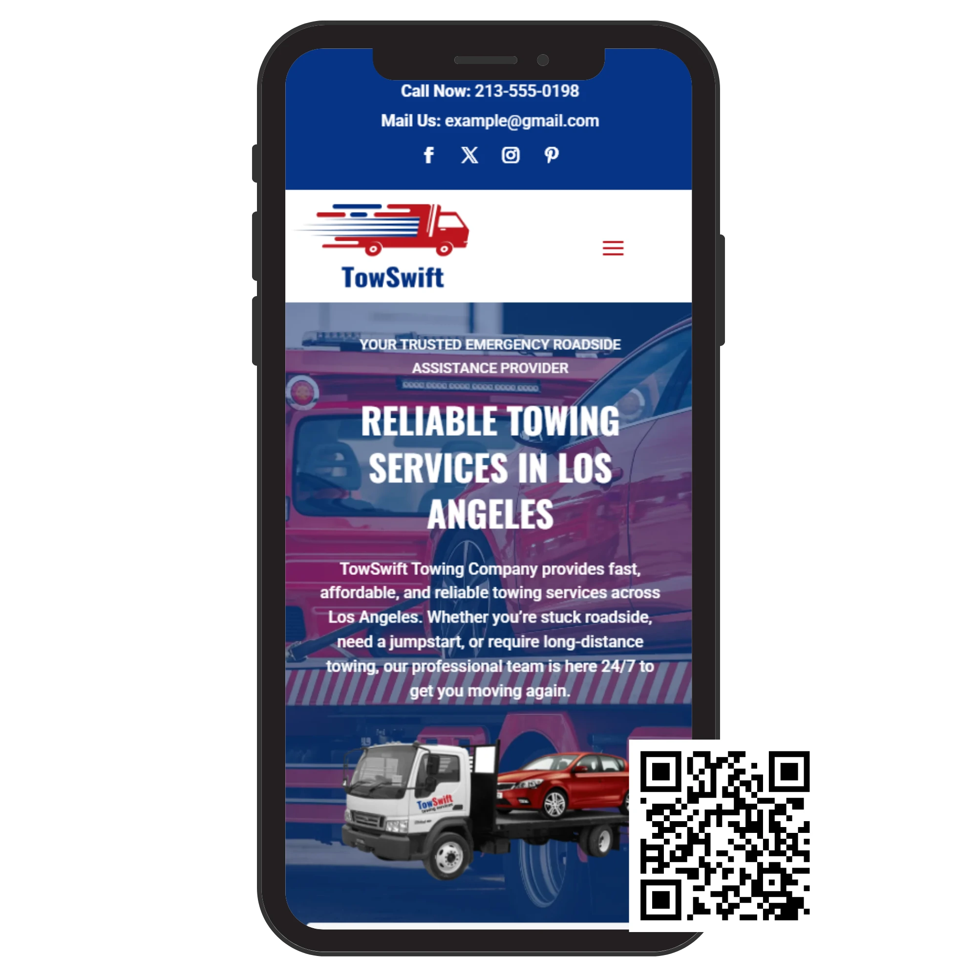 towing-Website-Wordpress-Design tow truck website template