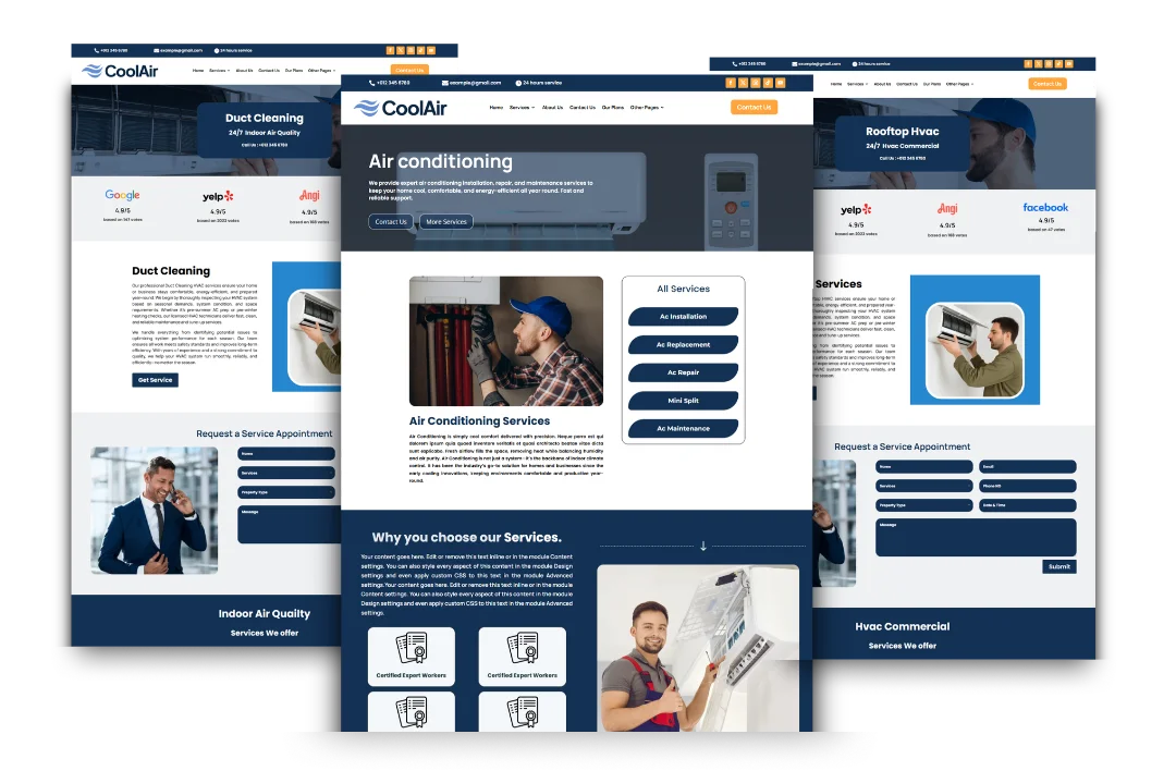 hvac service and location pages