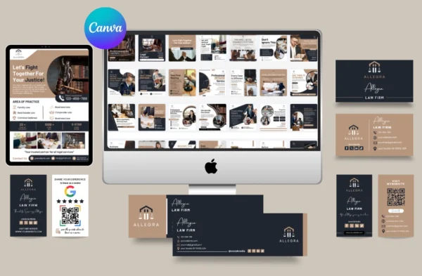 Law Firm Branding & Social Media Kit – Canva Template for Legal Practices & Attorneys