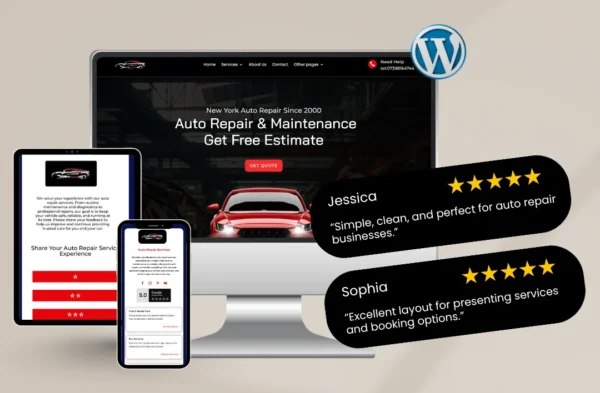 Reora Auto Repair Website Template | Urgency-Driven CTAs, Trust Signals & Fast Launch Setup